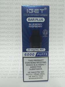 IGET BAR PLUS 6000 20mg Blueberry Raspberry