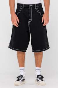 Clothing: RUSTY R Dot Baggy Jort Black Out