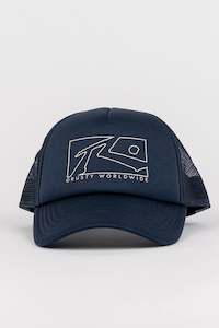 RUSTY Boxed Out Trucker Cap Navy Blue