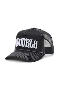 S/DOUBLE Mid Block Curved Peak Trucker Black