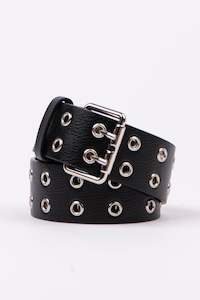 RUSTY Xoxo Eyelet Belt Black