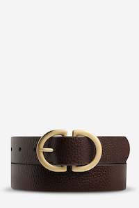 Clothing: STATUS ANXIETY In Reverse Belt Choc Gold