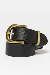 RUSTY Mary High Waisted Leather Belt Black