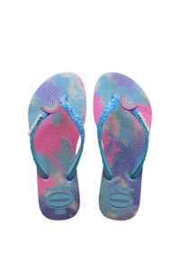 HAVAIANAS Kids Slim Glitter Ii White Blue Water