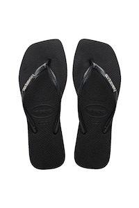 HAVAIANAS Slim Square Logo Metallic Black Silver 2976