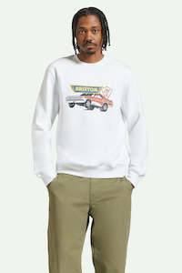 Clothing: BRIXTON Barona Crew White