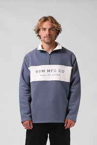 RPM 90S 1 4 Zip Dusty Blue White