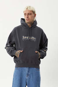 Clothing: AFENDS Scorched Boxy Pull On Hood Charcoal