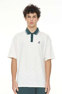 HUFFER Check Ss Polo Chalk