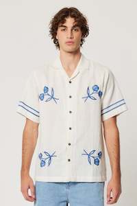 ROLLAS Bowler Embroider Shirt Vintage White