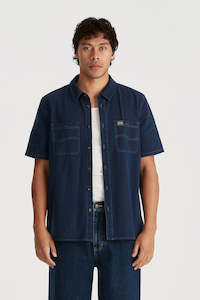 LEE Worker Ss Shirt Worker Blue