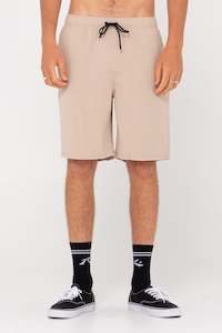 Clothing: RUSTY Overtone Linen Elastic Short Light Khaki