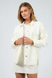 ALL ABOUT EVE Coco Denim Shacket Vintage White