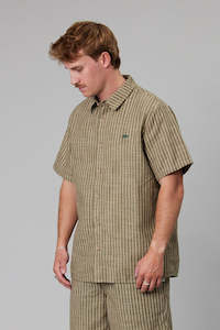 JUST ANOTHER FISHERMAN Longitude Ss Shirt Lichen Stripe