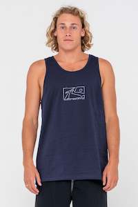 RUSTY Boxed Out Cf Reflective Tank Navy Blue