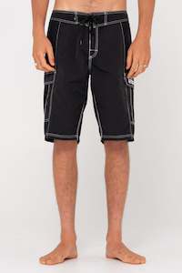 RUSTY Pick Pocket Elastic Waist Boardshort Black