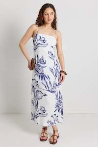 STORIES BE TOLD Citizen Strappy Maxi Dress Navy Silhouette