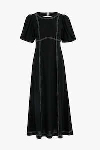 Clothing: STORIES BE TOLD State Linen Ss Midi Dress Black