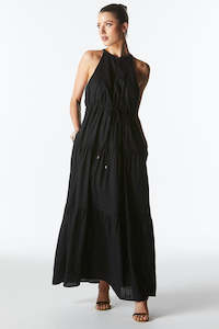 FATE + BECKER Midsummer Halter Maxi Dress Black