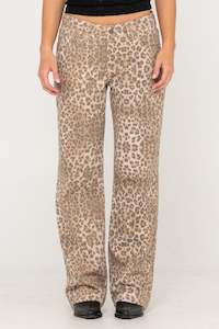 RUSTY Cheater Cheater Baggy Low Rise Pant Leopard