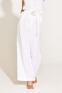 Fate + Becker A Walk In The Park Belted Wide Leg Pant White