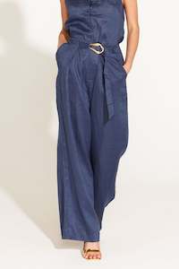 Fate + Becker A Walk In The Park Belted Wide Leg Pant Navy