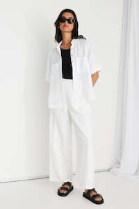 Clothing: RE:UNION Response Linen Shirt White