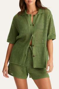 WRANGLER Dreamer Crochet Shirt Elm Green