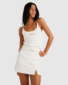 Clothing: RVCA Rose Bud Mini Skirt Cloud