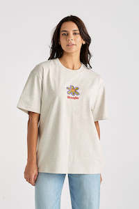 WRANGLER Daisy Tears Slouch Tee Grey Marle