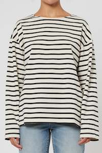 NEUW Resort Stripe Ls T Shirt Ivory