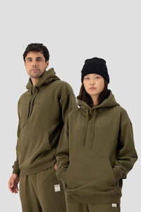 MONS ROYALE Unisex Verdant Organic Cotton Hoody Nat Patch Ctn Dark Olive