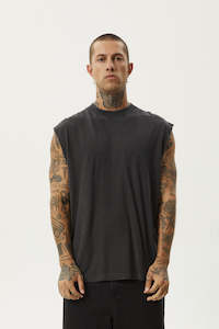 AFENDS Vacation Sleeveless Tee Stone Black