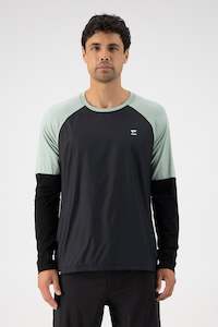 MONS ROYALE Mens Tarn Merino Shift Wind Jersey Logo Glacier Black