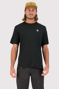 MONS ROYALE Mens Tarn Merino T Shirt Logo Black