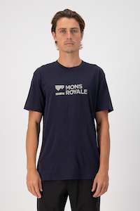 MONS ROYALE Mens Icon T Shirt Brand Lock Up 9 Iron