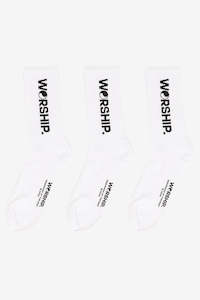 WORSHIP Core Socks 3 Pack White