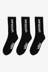 WORSHIP Core Socks 3 Pack Black