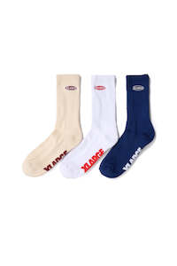 XLARGE Patch Sock 3Pack Multi Coloured