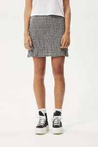 AFENDS Asta Seersucker Mini Skirt Steel Check