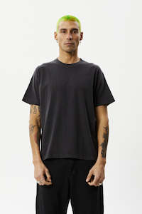 AFENDS Genesis Heavy Weight Boxy Tee Stone Black