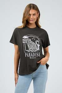 ALL ABOUT EVE Paradise Found Standard Tee Washed Black