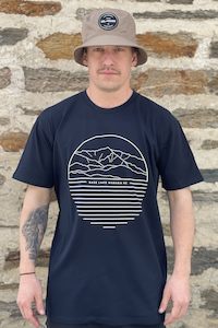 BASE Black Peak Stencil Tee Mens Navy