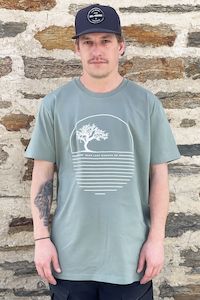 BASE Wanaka Tree Stencil Tee Mens Sage