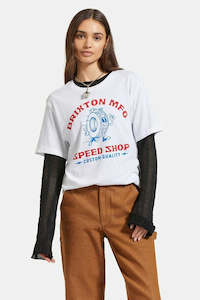 BRIXTON Speed Shop Vintage Crew Tee White