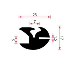 CARAVAN WINDOW SEAL Clatytonrite 1.5mm x 5mm x 23mm Height Van a