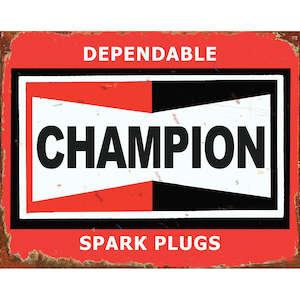 TIN SIGN Champion Dependable Spark Plugs