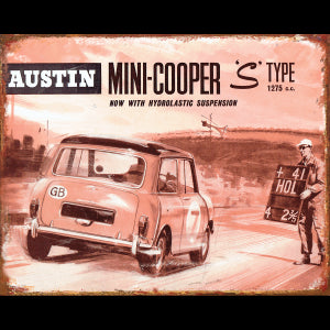 TIN SIGN  Austin Mini Cooper S Type