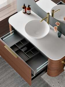 Bathroom and toilet fitting: CODE NATURE 1200 SINGLE BASIN VELOUR PILLAR VANITY