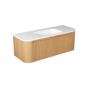 Bathroom and toilet fitting: TONDO ARCO CURVED 1200 SINGLE DRAWER WALL HUNG VANITY